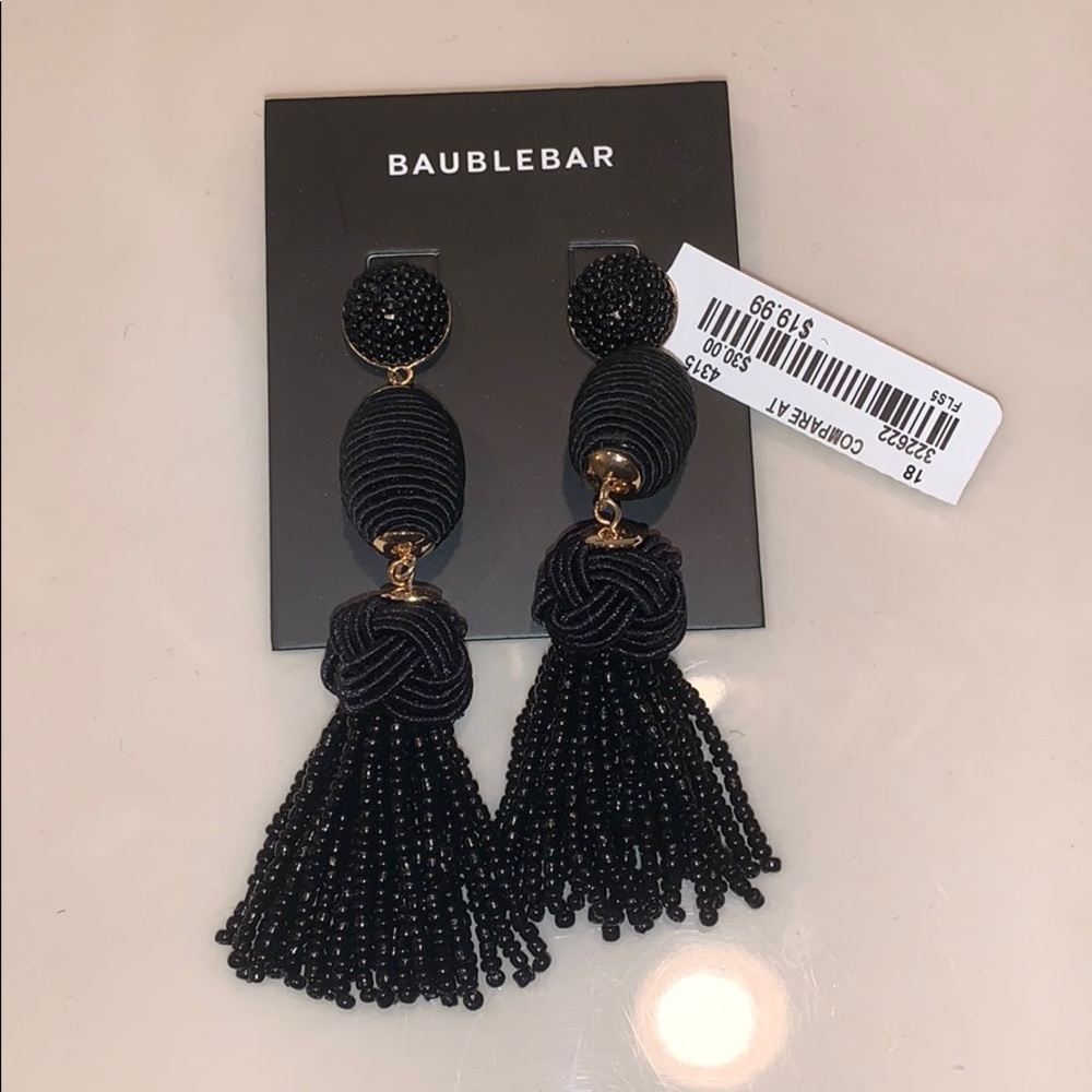 Black dangling earrings